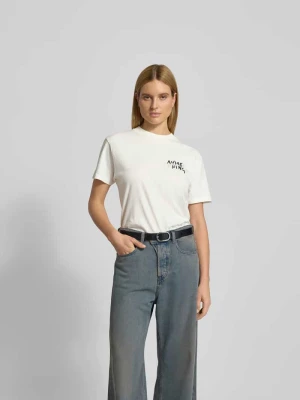 t-shirt z nadrukiem z logo Anine Bing Écru