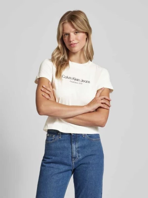 T-shirt z nadrukiem z logo Calvin Klein Jeans