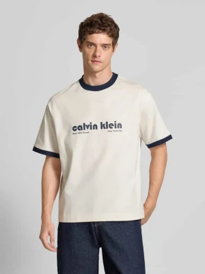 T-shirt z nadrukiem z logo Calvin Klein Jeans