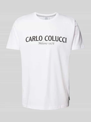 T-shirt z nadrukiem z logo carlo colucci