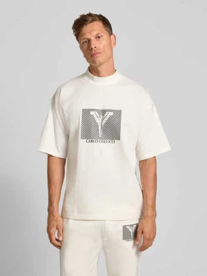 T-shirt z nadrukiem z logo carlo colucci
