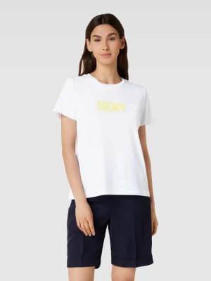 T-shirt z nadrukiem z logo DKNY
