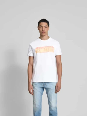 T-shirt z nadrukiem z logo Dsquared2 Biały