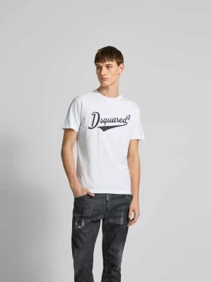 T-shirt z nadrukiem z logo Dsquared2 Biały
