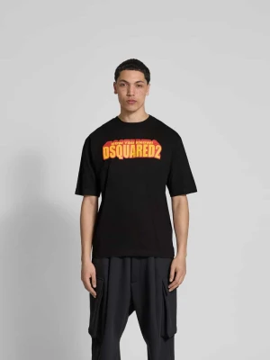 T-shirt z nadrukiem z logo Dsquared2 Czarny