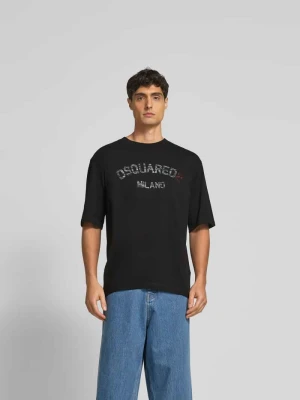 T-shirt z nadrukiem z logo Dsquared2 Czarny