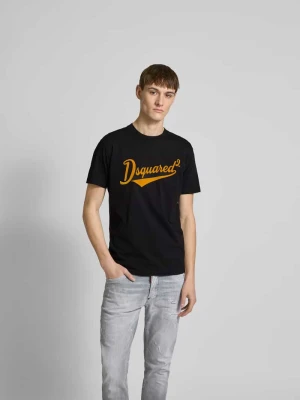 T-shirt z nadrukiem z logo Dsquared2 Czarny