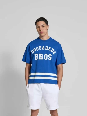 T-shirt z nadrukiem z logo Dsquared2 Królewski niebieski