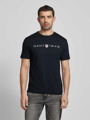 T-shirt z nadrukiem z logo Gant