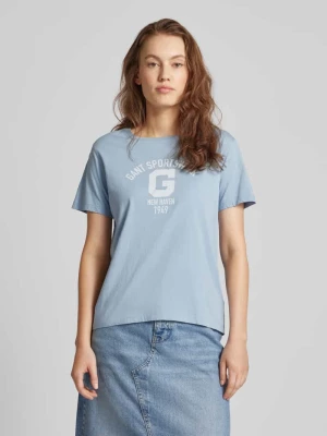 T-shirt z nadrukiem z logo Gant