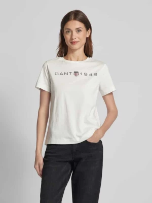 T-shirt z nadrukiem z logo Gant