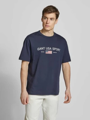 T-shirt z nadrukiem z logo Gant