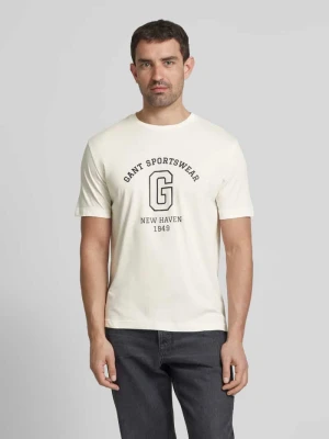 T-shirt z nadrukiem z logo Gant