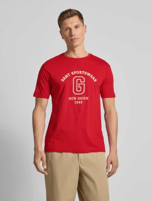 T-shirt z nadrukiem z logo Gant
