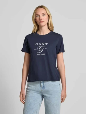 T-shirt z nadrukiem z logo Gant