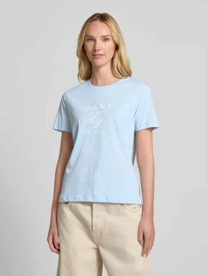 T-shirt z nadrukiem z logo Gant