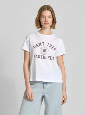 t-shirt z nadrukiem z logo Gant