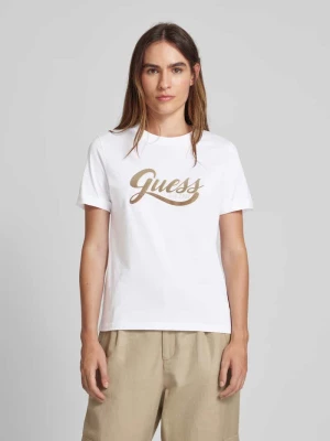 T-shirt z nadrukiem z logo Guess