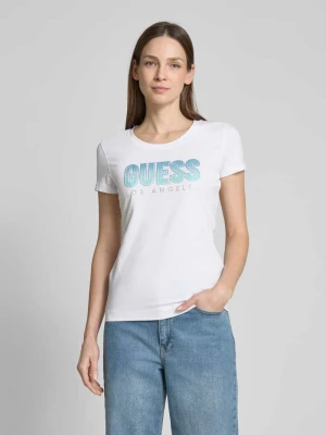 Zdjęcie produktu T-shirt z nadrukiem z logo Guess Biały