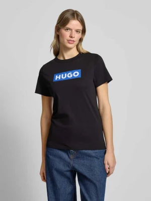 T-shirt z nadrukiem z logo Hugo Blue