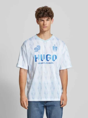 Zdjęcie produktu T-shirt z nadrukiem z logo Hugo Blue
