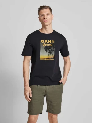 T-shirt z nadrukiem z logo i motywem Gant