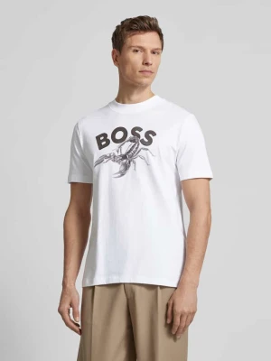 T-shirt z nadrukiem z logo i motywem model ‘Bossfish’ Boss Orange