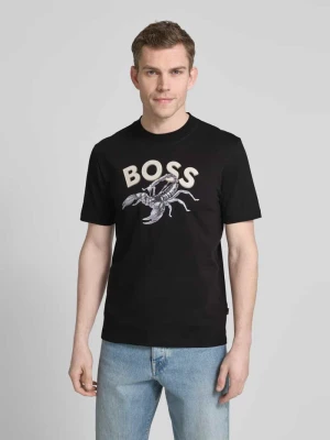 T-shirt z nadrukiem z logo i motywem model ‘Bossfish’ Boss Orange