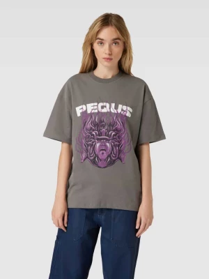 T-shirt z nadrukiem z logo i motywem model ‘Medusa’ PEQUS