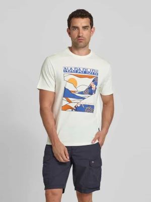 T-shirt z nadrukiem z logo i motywem model ‘VALDOR’ Napapijri
