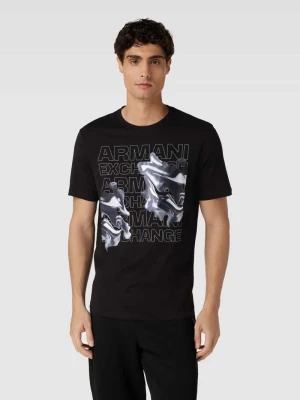 T-shirt z nadrukiem z logo i motywem model ‘Watercapsule’ Armani Exchange