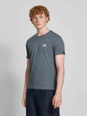 T-shirt z nadrukiem z logo i okrągłym dekoltem alpha industries