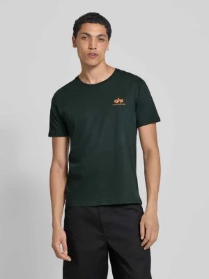 T-shirt z nadrukiem z logo i okrągłym dekoltem alpha industries