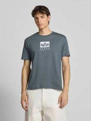 T-shirt z nadrukiem z logo i okrągłym dekoltem alpha industries