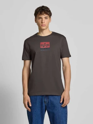 T-shirt z nadrukiem z logo i okrągłym dekoltem alpha industries