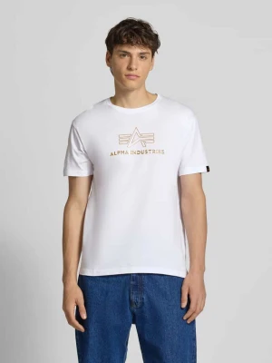 T-shirt z nadrukiem z logo i okrągłym dekoltem alpha industries