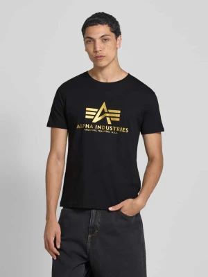 T-shirt z nadrukiem z logo i okrągłym dekoltem alpha industries