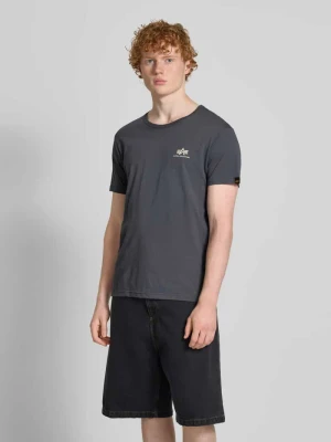 T-shirt z nadrukiem z logo i okrągłym dekoltem alpha industries