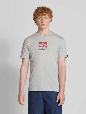 T-shirt z nadrukiem z logo i okrągłym dekoltem alpha industries