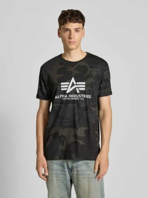 T-shirt z nadrukiem z logo i okrągłym dekoltem alpha industries