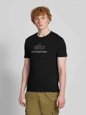T-shirt z nadrukiem z logo i okrągłym dekoltem alpha industries