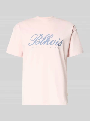 t-shirt z nadrukiem z logo i okrągłym dekoltem BLKVIS