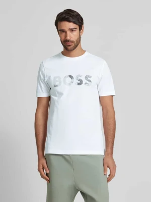 T-shirt z nadrukiem z logo i okrągłym dekoltem BOSS Green