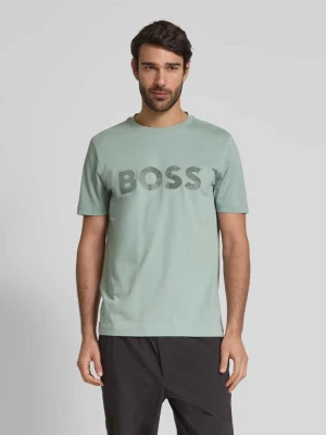 T-shirt z nadrukiem z logo i okrągłym dekoltem BOSS Green