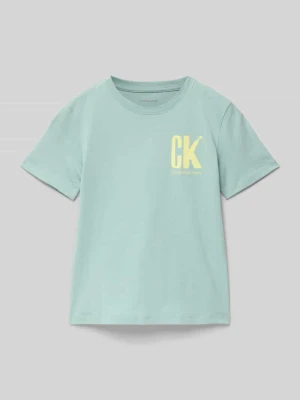 T-shirt z nadrukiem z logo i okrągłym dekoltem Calvin Klein Jeans