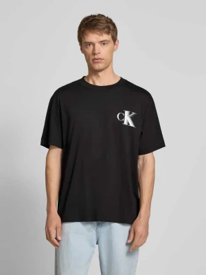 T-shirt z nadrukiem z logo i okrągłym dekoltem Calvin Klein Jeans