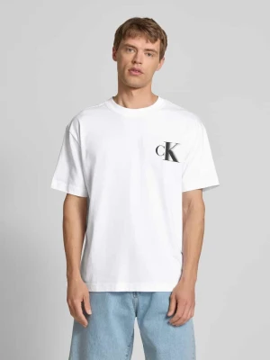 T-shirt z nadrukiem z logo i okrągłym dekoltem Calvin Klein Jeans