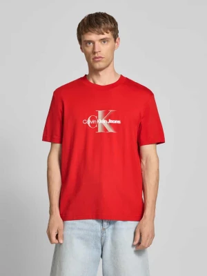 T-shirt z nadrukiem z logo i okrągłym dekoltem Calvin Klein Jeans