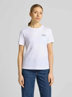 t-shirt z nadrukiem z logo i okrągłym dekoltem Gant