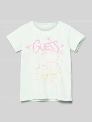T-shirt z nadrukiem z logo i okrągłym dekoltem Guess